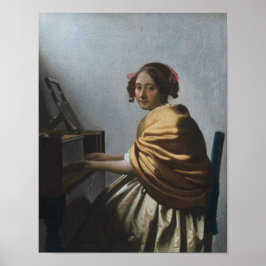 A Young Woman Seated at the Virginals by Vermeer - ポスター