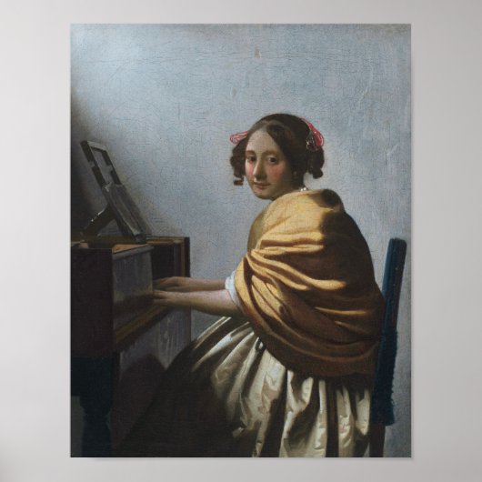 A Young Woman Seated at the Virginals by Vermeer - ポスター (正面)