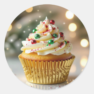 A Yummy Christmas Cupcake ラウンドシール