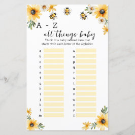 A-Zすべてのもの赤ちゃんシャワーゲーム