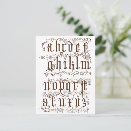 A-Zアルファベットの例示的アクセサリー ポストカード (スタンド正面)