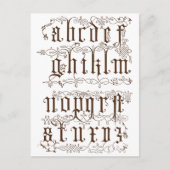 A-Zアルファベットの例示的アクセサリー ポストカード (正面)