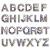 A-Zアルファベット金ゴールド文字カスタム付きビニールシール シール (正面)