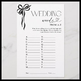 A-Z結婚ブラックボウシャワーゲームからの言葉