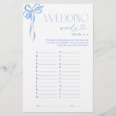 A-Z結婚ブルーボウブライダルシャワーゲームからの言葉 (正面)