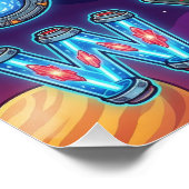 A-Z レトロ サイエンス フィクション アルファベット ポスター (コーナー)