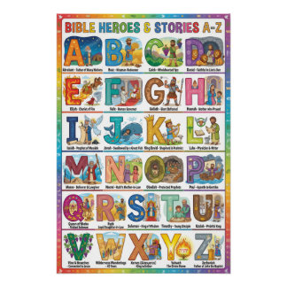 A-Z Bible Heroes and Stories Alphabet ポスター