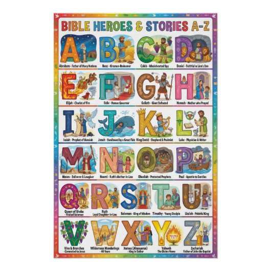 A-Z Bible Heroes and Stories Alphabet ポスター (正面)