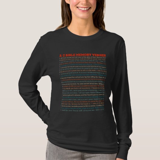 A Z Bible Memory Verses ABC Powerful Scriptures Me Tシャツ (正面)