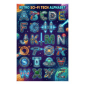 A-Z Retro Scifi Alphabet ポスター (正面)