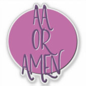 AAまたはAmenリカバリースローガン シール (正面)