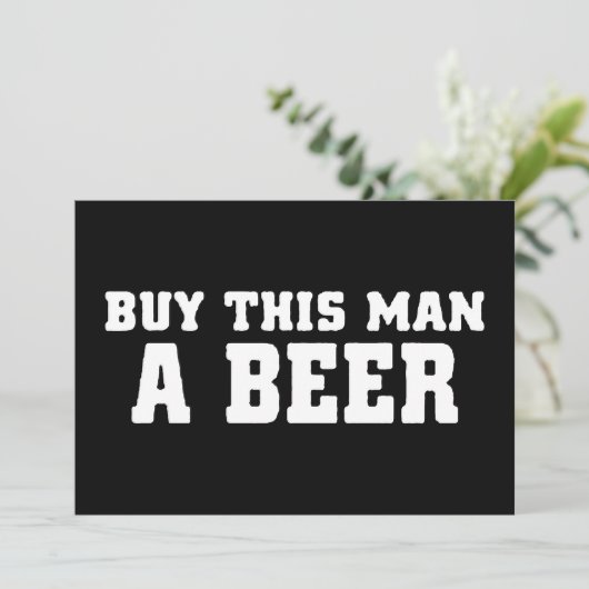 aa31 この男にビールを買ってあげよう 楽しい独身パーティー 面白いユーモア 招待状 (スタンド正面)