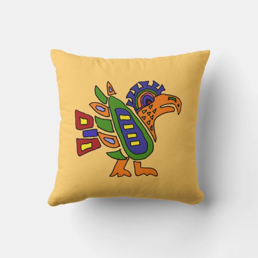 AA-素晴らしいメキシコ芸術のスタイルのワシのデザイン クッション (裏面)