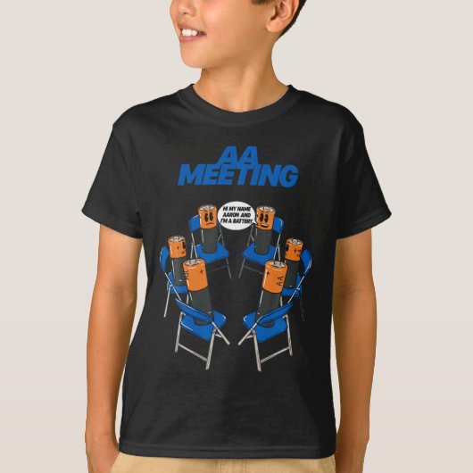 Aa Meeting Battery Funny Sarcastic Humor  Tシャツ (正面)