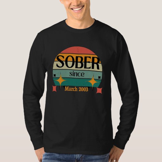 AA NA Celebrate Sobriety Since March2003 Sober Sol Tシャツ (正面)