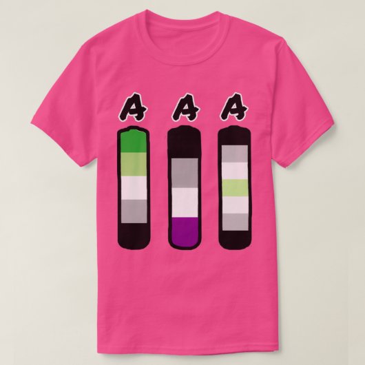 AAAアロマティック無性生殖器電池 Tシャツ (デザイン正面)