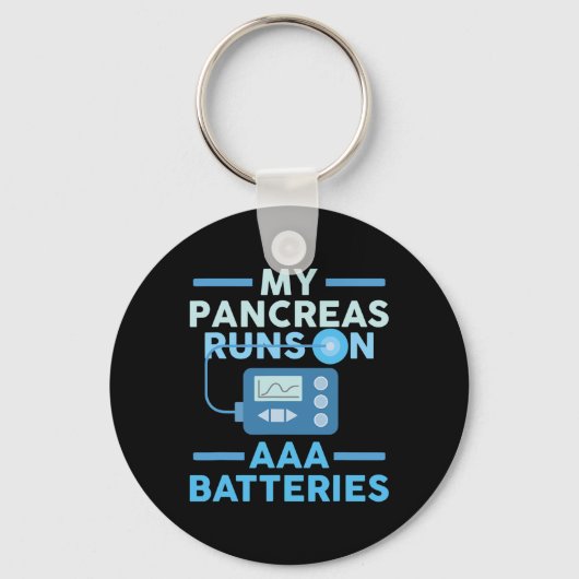 Aaa電池の走My膵臓1型糖尿病 キーホルダー (正面)