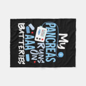 Aaa電池の走My膵臓1型糖尿病 フリースブランケット (正面(横))