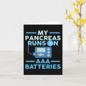AAA電池走の私の膵臓タイプ1糖尿病 カード (黄色い花)