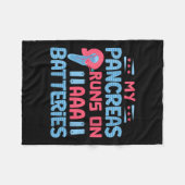 Aaa電池走の膵臓を子宮にするVネック フリースブランケット (正面(横))