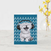 Aaaa Screaming Cat Meme Wearing Headphones Cat Int カード (黄色い花)