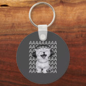 Aaaa Screaming Cat Meme Wearing Headphones Cat Int キーホルダー (正面)