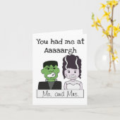 Aaaarghフランケンシュタインおよび花嫁で私がありました カード (黄色い花)