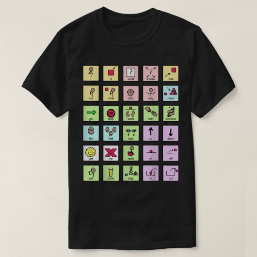 AACコアボード音声病理学音声セラピスト Tシャツ (デザイン正面)