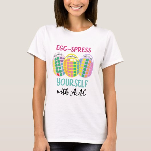 AACシャツ「EGG-spress yourself」イースター卵デザイン Tシャツ (正面)