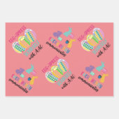 AAC認識度イースターバニーと卵の包装紙 ラッピングペーパーシート (正面)