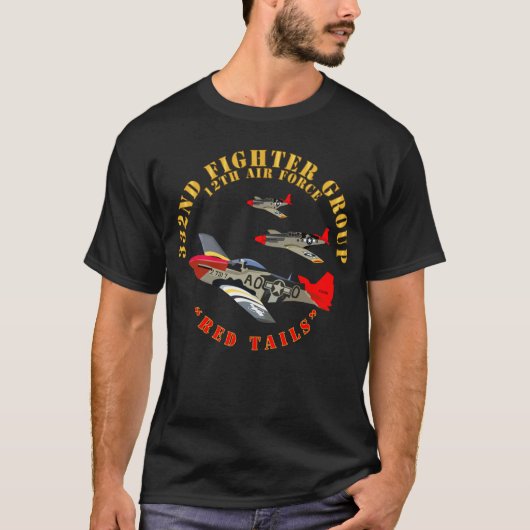 AAC - 332ndファイターグループ – 12th AF – レッドテール Tシャツ (正面)