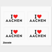 Aachen Germany love city heart like travel 長方形シール (シート)