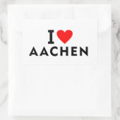 Aachen Germany love city heart like travel 長方形シール (バッグ)