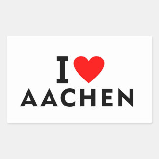 Aachen Germany love city heart like travel 長方形シール