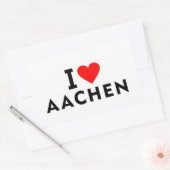 Aachen Germany love city heart like travel 長方形シール (封筒)