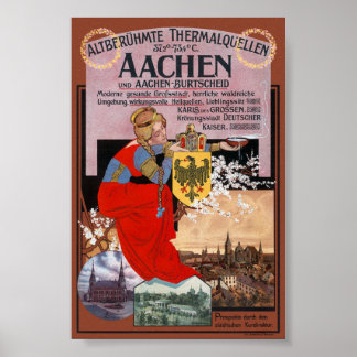 Aachen Vintage Poster Germany 1910 ポスター