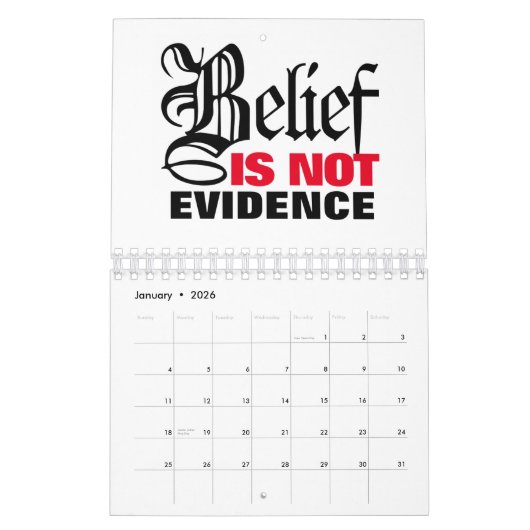 AAI無神論者同盟カレ国際的ンダー カレンダー (1月 2026)