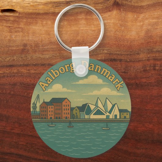 Aalborg Denmark Cityscape キーホルダー (裏面)