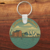 Aalborg Denmark Cityscape キーホルダー (正面)
