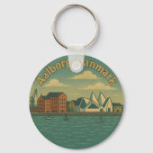 Aalborg Denmark Cityscape キーホルダー (裏面)