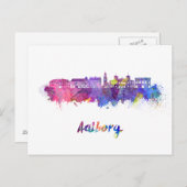 Aalborg skyline in watercolor ポストカード (正面/裏面)