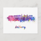 Aalborg skyline in watercolor ポストカード (正面)