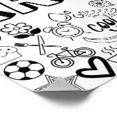 'AALIYAH'カラー自分用アウトラインデザイン ポスター (角)