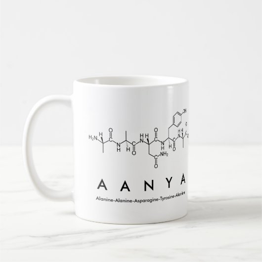 Aanyaペプチド名mug コーヒーマグカップ (左)