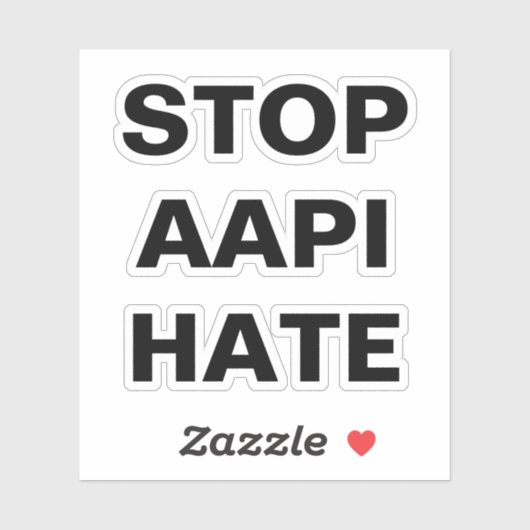 AAPIのストップ嫌い、白黒 シール (シート)