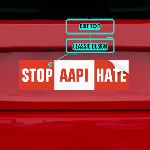 AAPIアストップジア嫌いバンパーステッカー バンパーステッカー