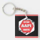 AAPIヘイトストップ 矩形 キーホルダー (正面)