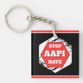 AAPIヘイトストップ 矩形 キーホルダー