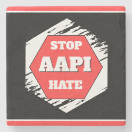 AAPIヘイトストップ 矩形 ストーンコースター