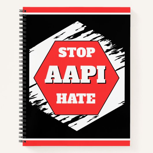 AAPIヘイトストップ 矩形 ノートブック (正面)